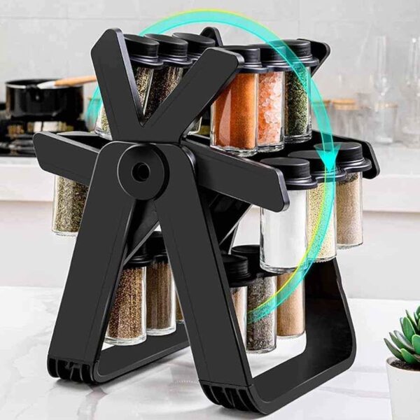 18-Piece Rotating Spice Rack for an Organized Kitchen