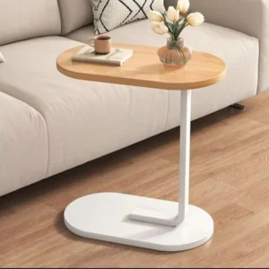 C-shaped side table, compact side table, modern home décor, functional side table, sofa side table.