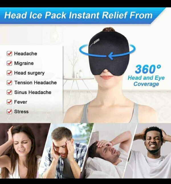 migraine relief cap, headache relief Sri Lanka, hot and cold therapy, headache treatment cap, pain relief products.