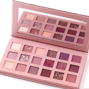 Eyeshadow palette, 18-color eyeshadow, pigmented eyeshadow, glitter eyeshadow, matte eyeshadow, nude eyeshadow palette, makeup essentials.