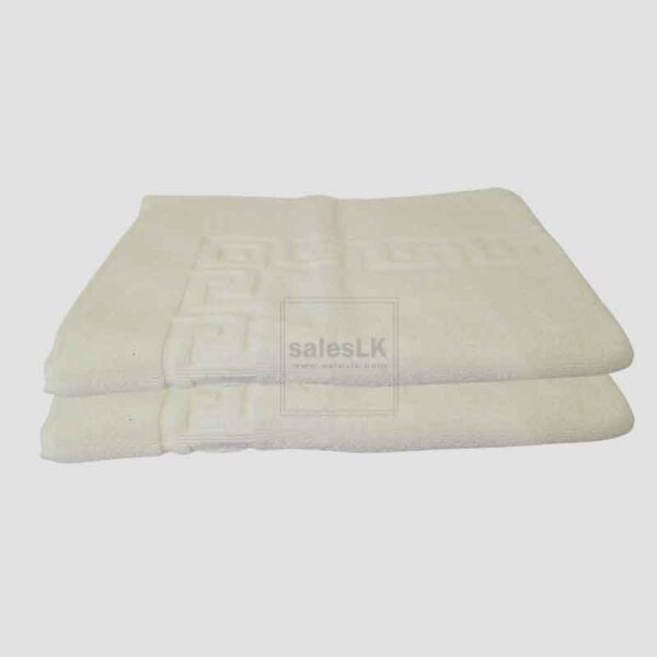 White Cotton Bath Mat (20" × 30") – Soft, Absorbent & Non-Slip - Image 2